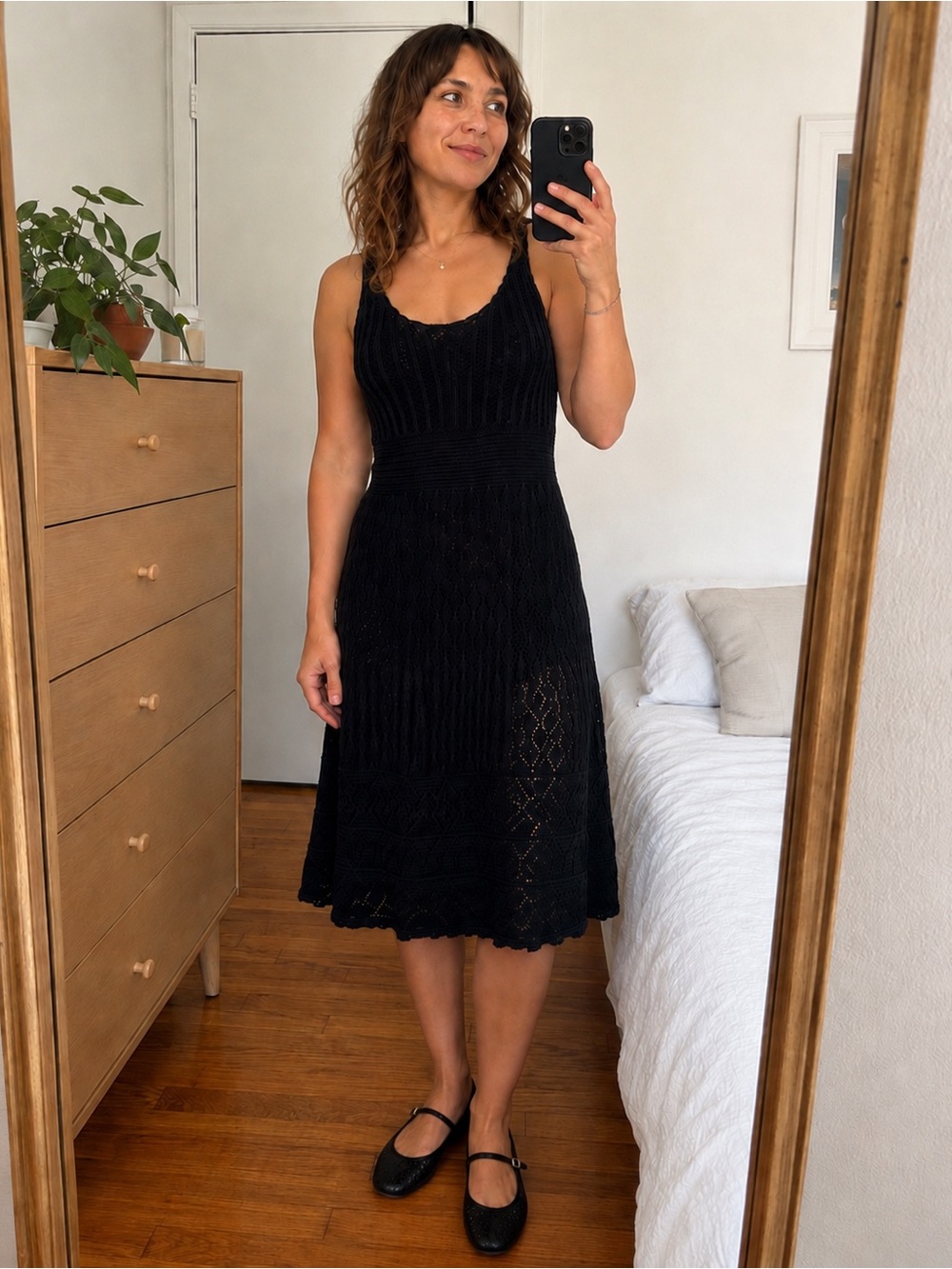 Rugby Ralph Lauren Black Crochet Knit Dress Size Small 100% Cotton